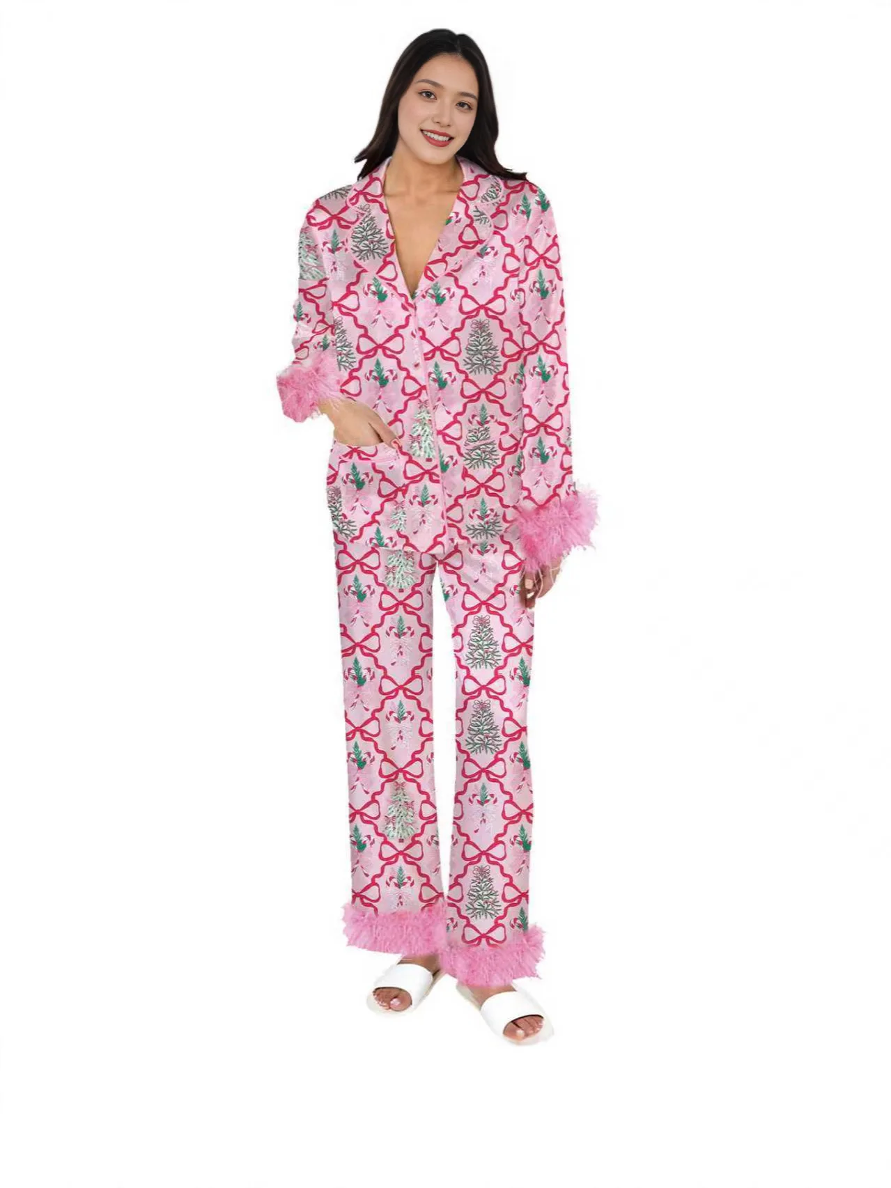 

Floral Printed Pajama Set, Soft Cotton Short Sleeve Pajama Set, Comfortable Home Lounge Pajama Set, Sexy Button Nightwear