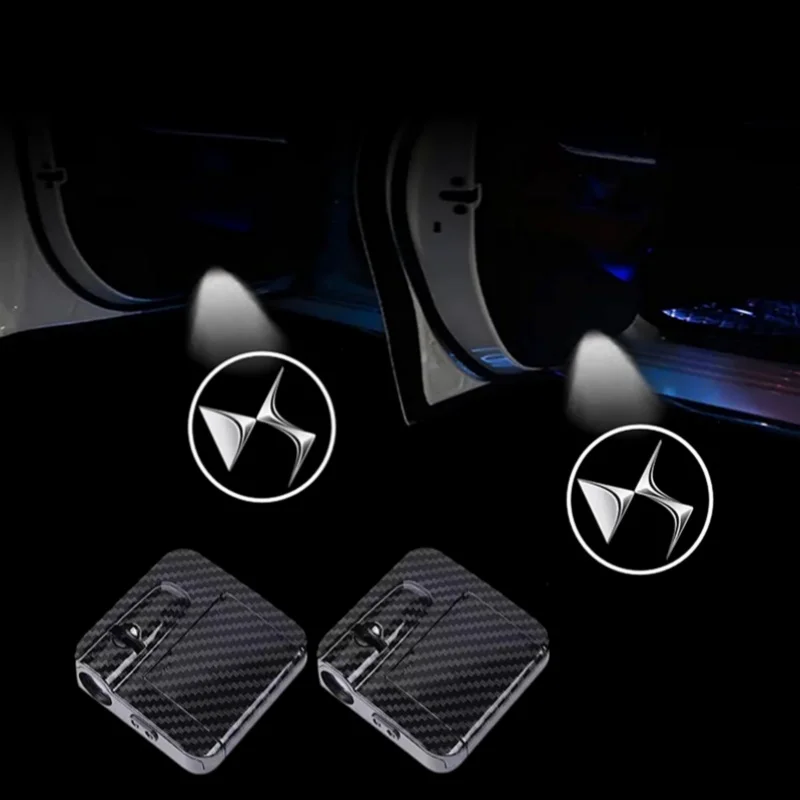 2PCS HD DS Logo Door Light Projector Wireless Battery Powered Welcome Light for DS3 DS 3 4 7 9 Ghost Shadow Magnetic