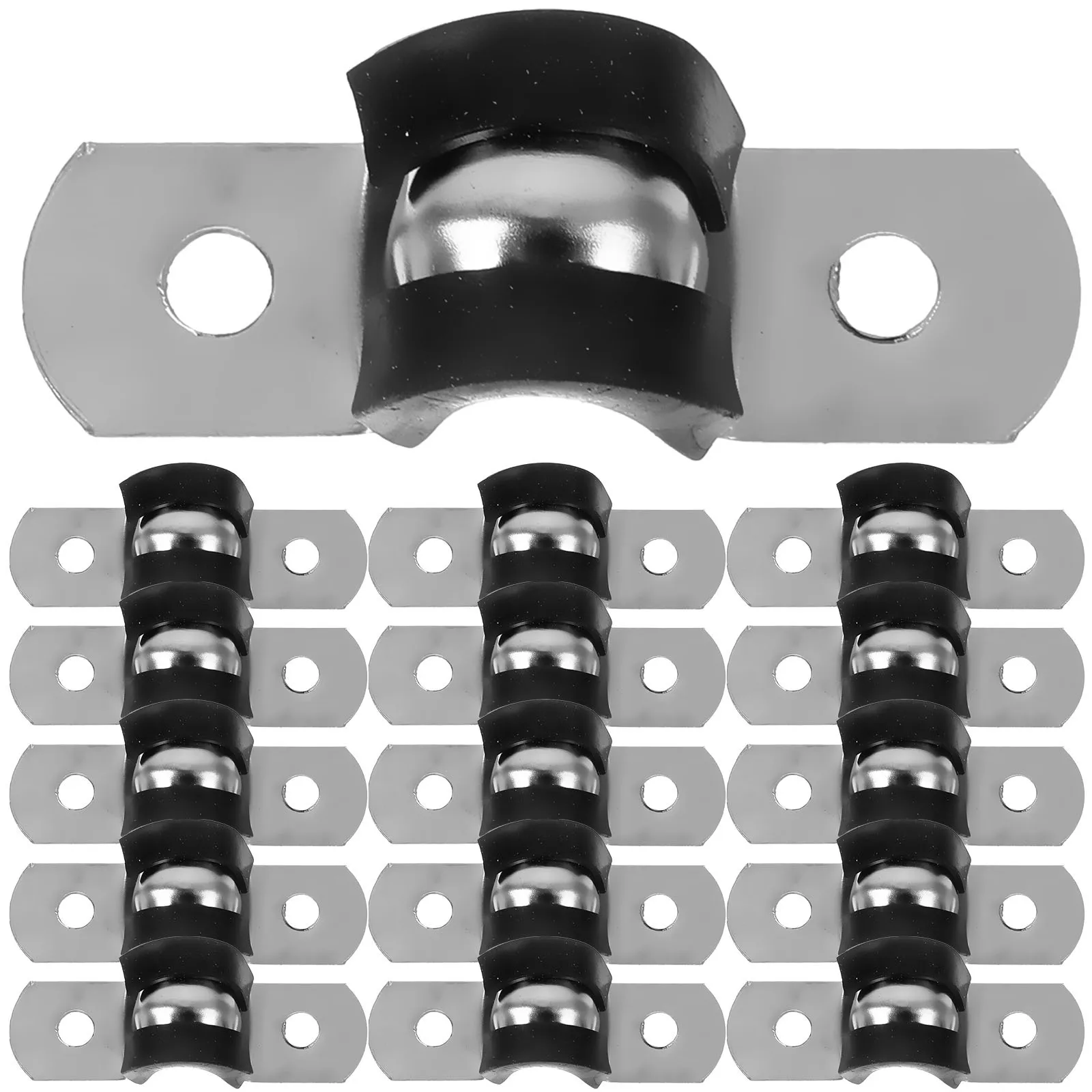 20 pz Morsetti Morsetti per cavi Clip per cinghia metallica a forma di U Clip per cinghia metallica per la gestione dei cavi Strumenti hardware di fissaggio