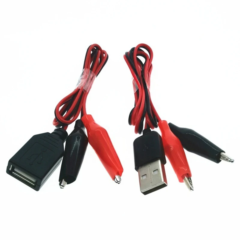 USB Male Female To Alligator Clip Test Cable Circuit Test Probe Adapter Wire For Electrical Testing