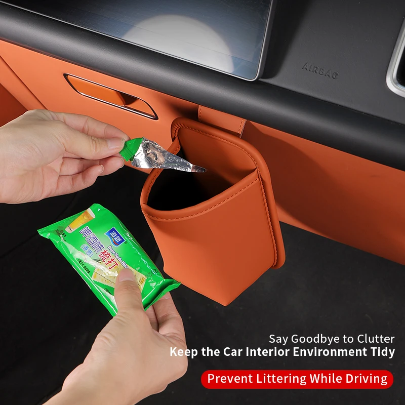 Car Glove Box Hanging Storage Organizer Punch-Free Cup Holder Mini Trash Bag for Water Bottle Tissue Garbage view 4