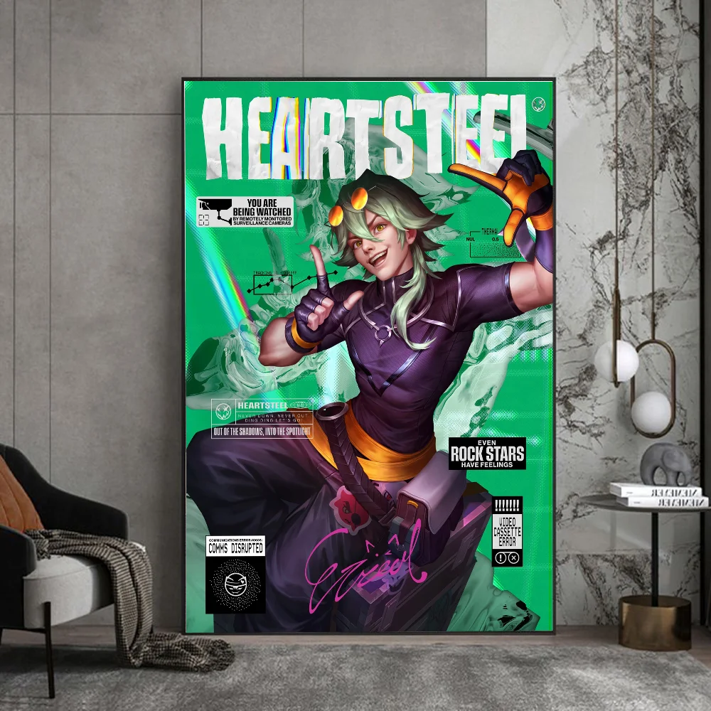 H-HEARTSTEEL Band Self-adhesive Art Poster Whitepaper Sticker DIY Room Bar Cafe Wall Decor