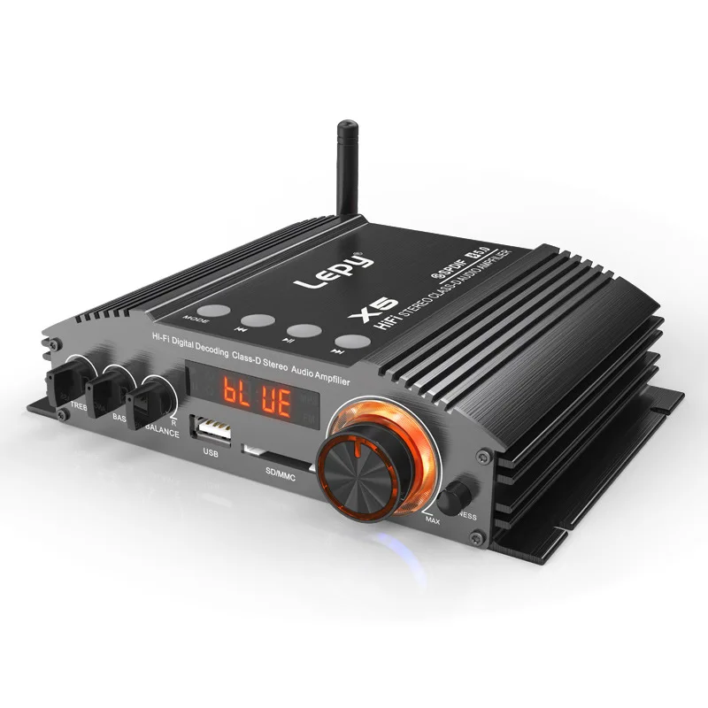 LEPY X5/X5S 2x100W Bluetooth 5.0 Digital Class-D Power Amplifier Coaxial Decoding USB\\SD Card Lossless Play