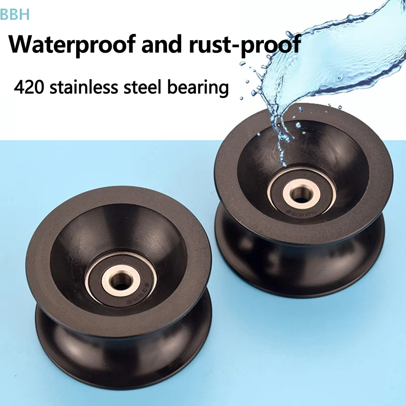 1pcs 25mm Diameter Track Groove U Roller Plastic 636 Stainless Steel Bearing Pulley Plastic Guide Wheel 6*54*30mm