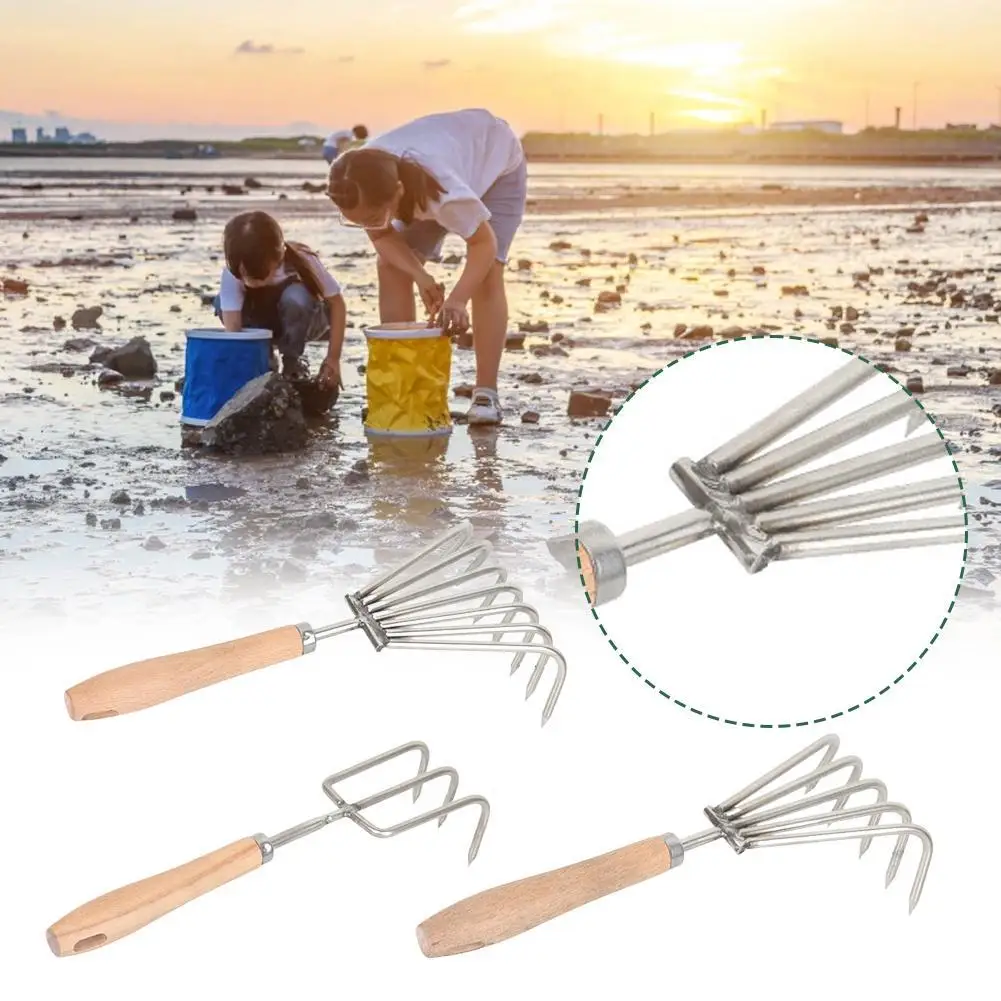 

Clamming Claws With Ergonomic Handle,Stainless Steel Oyster Shell Digging Dig Seafood Clam Scraper Tool