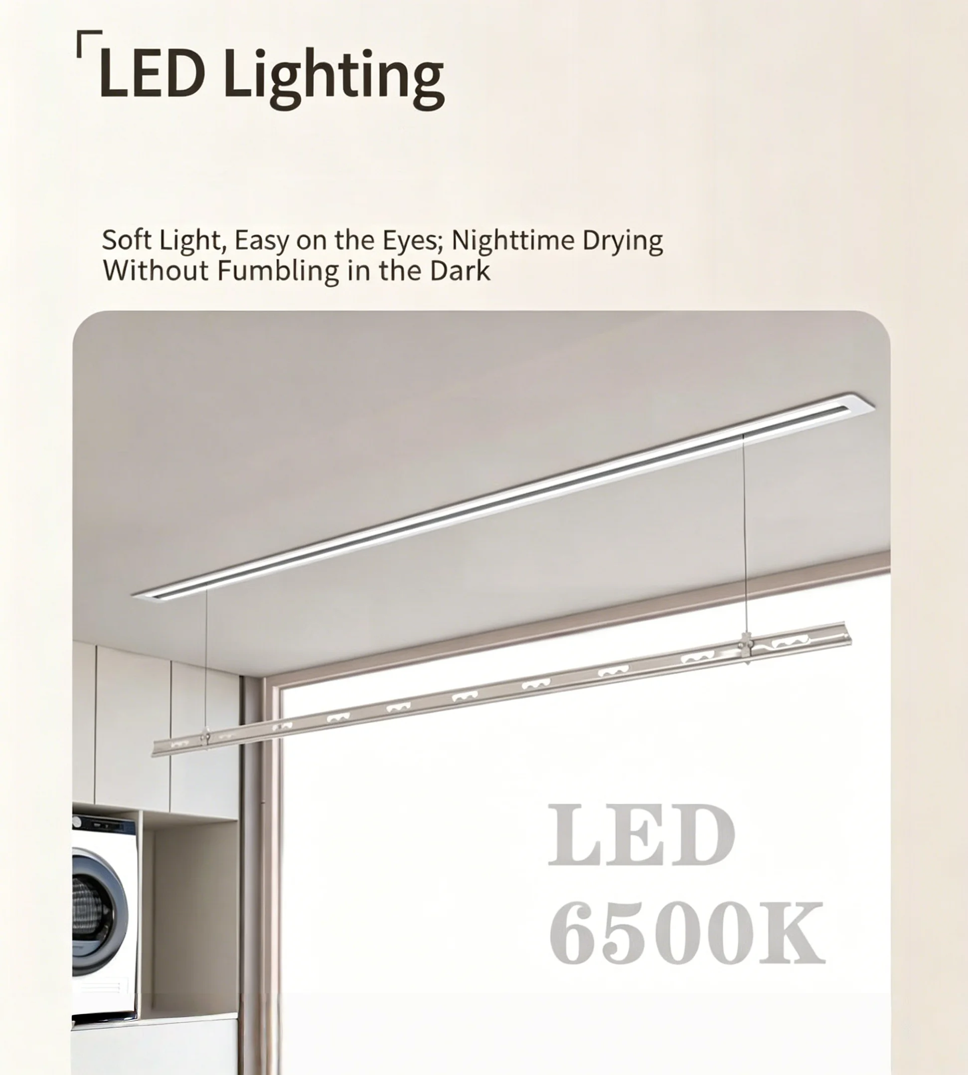 Hidden EmbedDed Indoor Automatic Lifting and Lowering Clothes Drying Rack Smart view 6