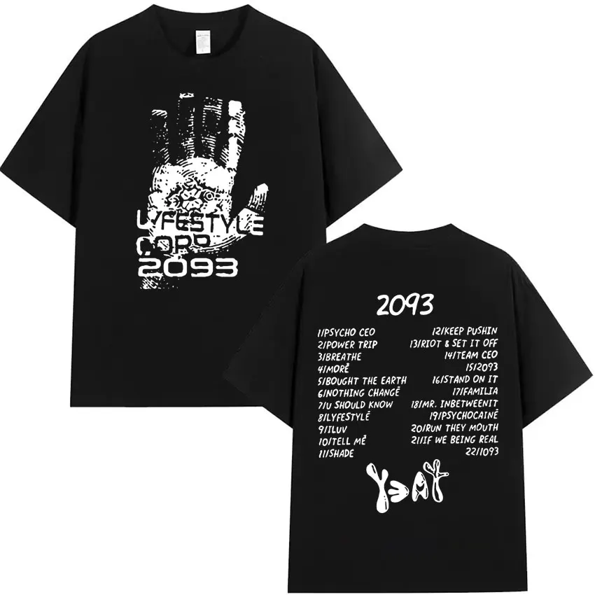 

Rapper Yeat 2093 Music Graphic Print T-shirt Mens Fashion High Quality Casual Cotton Short Sleeves Summer Oversized Y2K T Shirts