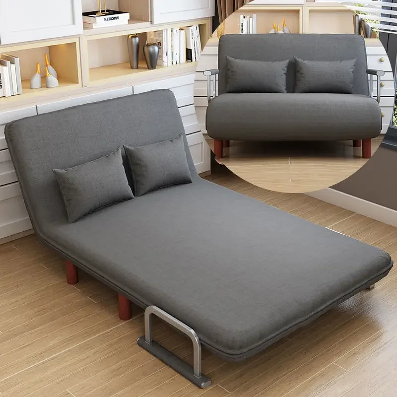 65CM Grey Simple Folding Sofa Bed Apartment Small Family Simple Reclining Chair Single Folding Sofa Bed