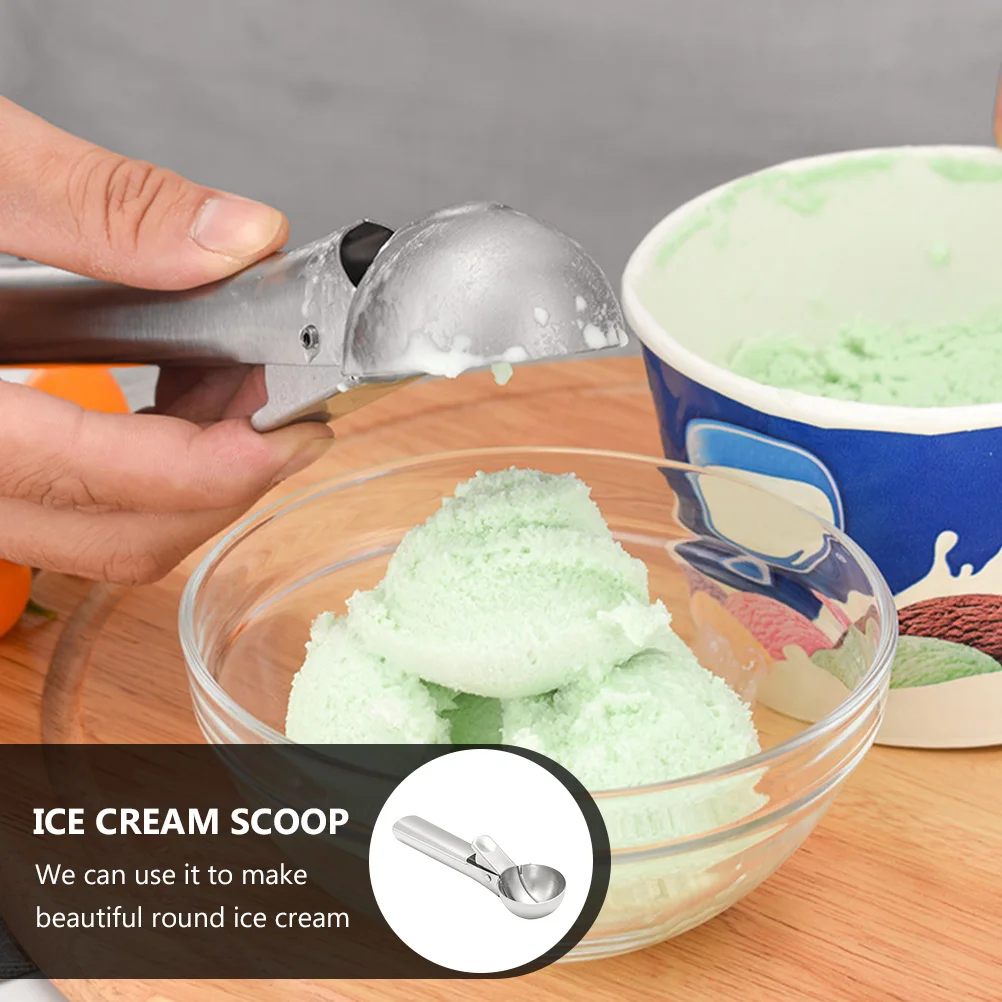 

2 Pcs Stainless Steel Ice Cream Scoop Smooth Surface Home for Fruit Cake Bar Portable Lightweight