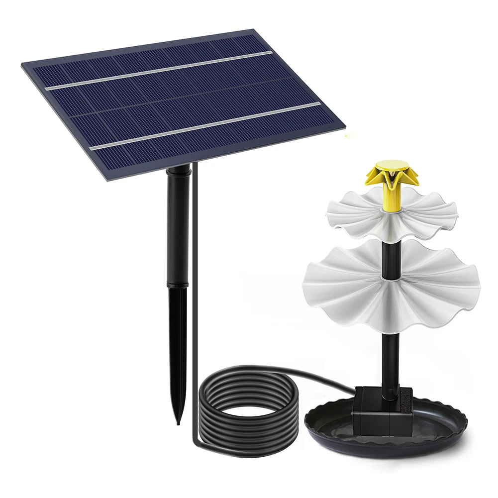 

Solar Fountain Pump 9V/4W Fountain Submersible Pump with Nozzle Solar Panel Fountain Kit for Bird Bath Pond Garden