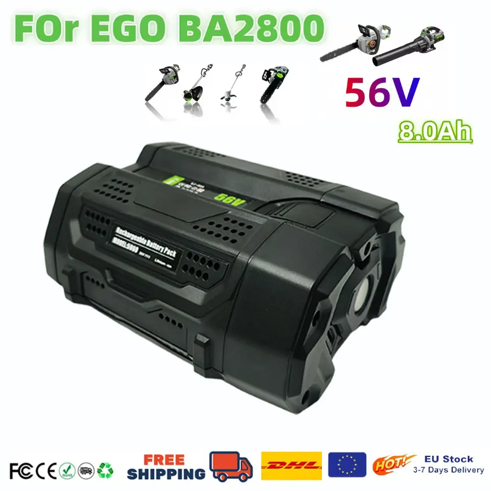 Batterie de remplacement haute capacité pour outils électriques, pour EGO 56V 8,0Ah, compatible avec BA2800 BA2800T BA4200 CS1604 CS1804 CS1403