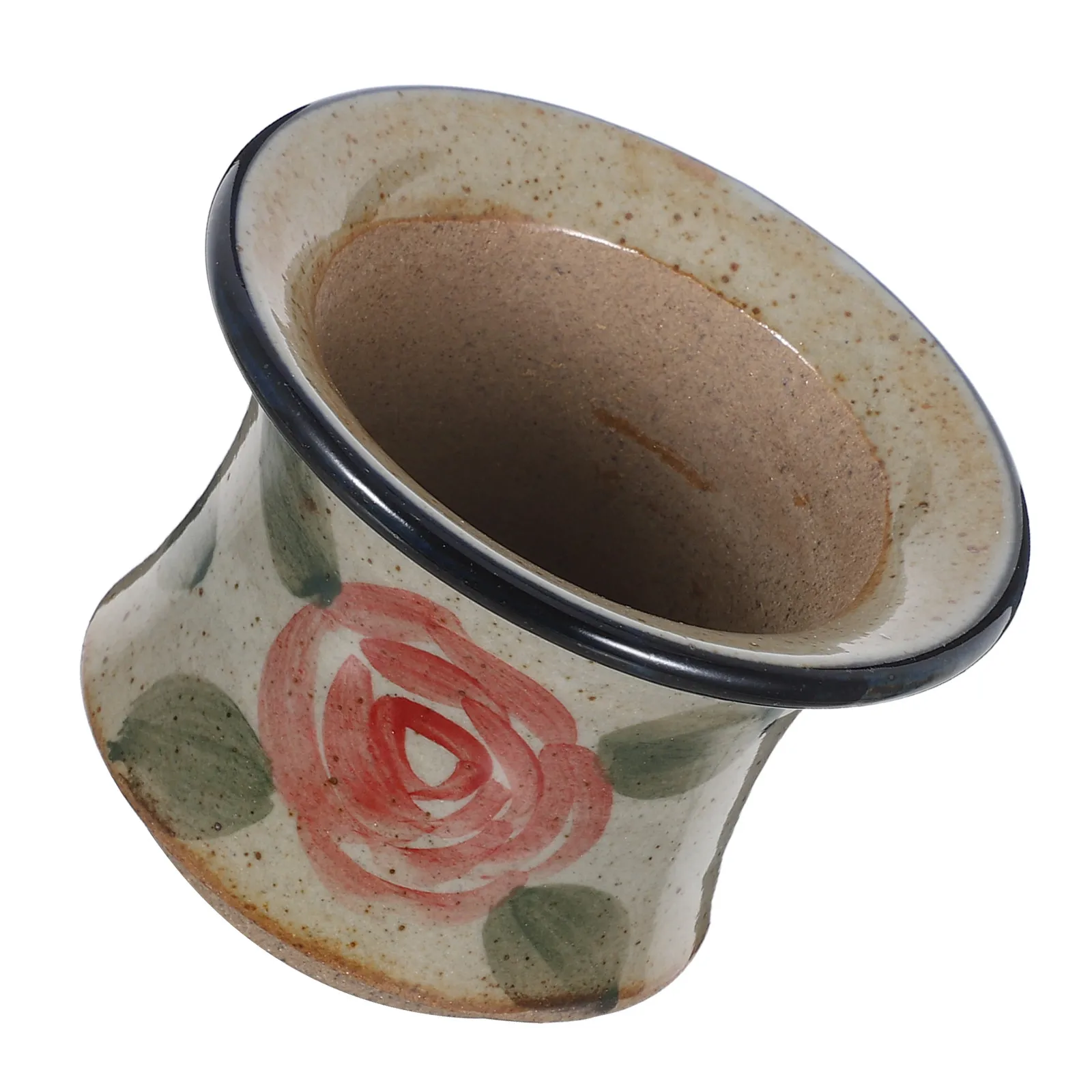 

Креативный винтажный керамический цветочный горшок ручной росписи, мини-кашпо для суккулентов с дренажным отверстием, декоративный горшок в деревенском стиле для дома