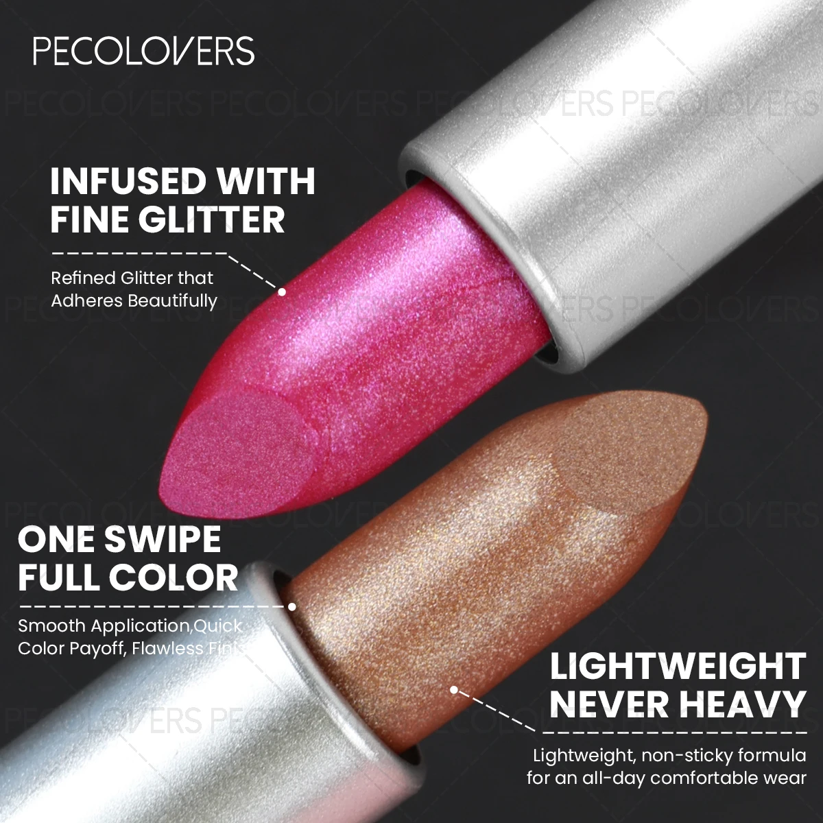 Langdurige Shimmer Gloss, Hydraterende Lipstick, Niet-plakkerig, Shimmer Lipstick, Lichtgewicht, Perfect voor dagelijkse lipmake-up