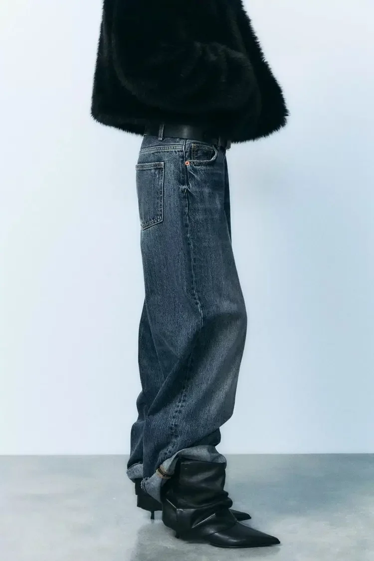 Leder-Designer-Damenstiefel mit Kitten-Heel, Schwarz, Sexy Spitze, Hohe Absätze, Kurze Stiefel, Damen-Winterstiefel mit Falten, Damen-Knöchelstiefel – Detail 10