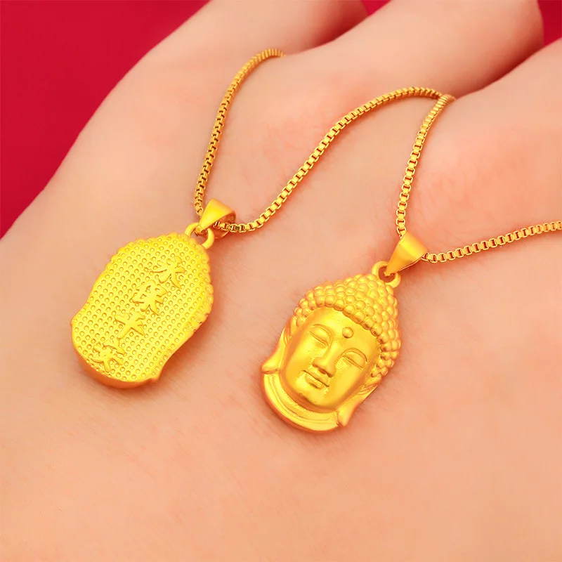 

Buddha Pendant for Women, 24K Gold, AU999 | Minimalist smooth Maitreya Buddha on delicate chain, subtle elegance for work.