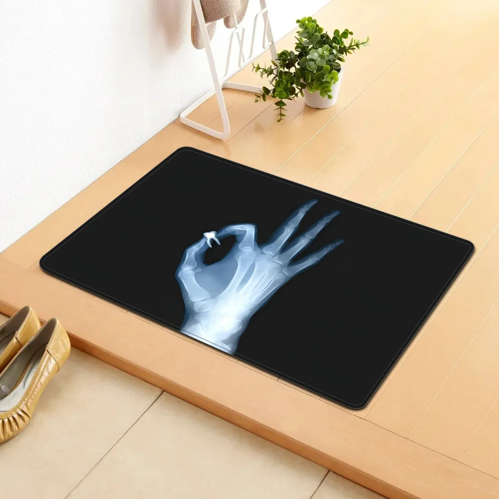 Cute Teeth Dentist Tooth Hallway Carpet Washable Non-Slip Living Room Sofa Chairs Area Mat Kitchen Doormat Area Rug