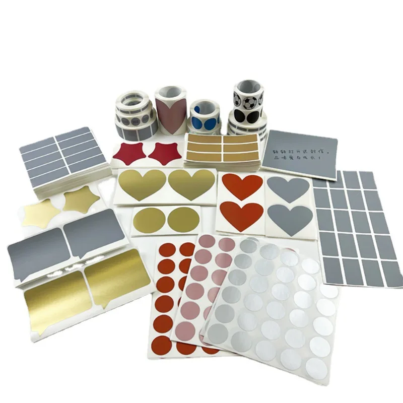 Autocollants de bons de rédemption, 50 pièces, pour cadeaux de fête, 48x15mm, autocollants rectangulaires pour cartes à gratter pour enfants, DIY bricolage