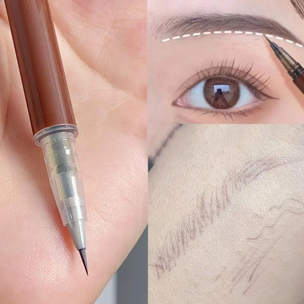 Lápiz líquido para cejas, resistente al agua, a prueba de sudor, Colorfast, 0,01mm, fácil, natural, marrón, contorno Altra, dibujo fino, Multipurpo G7T1