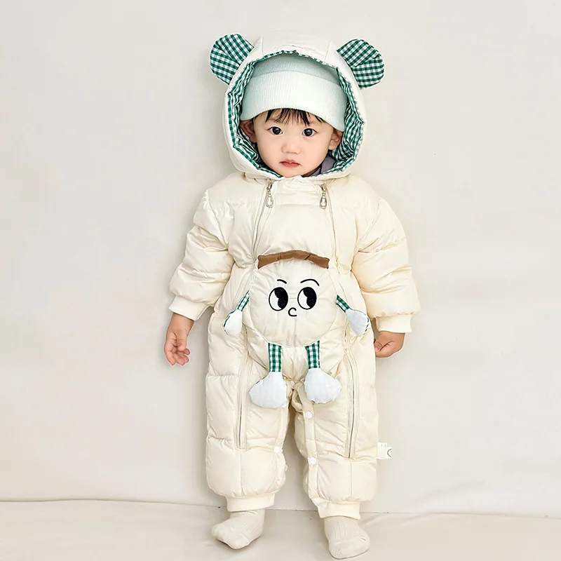 Winter Baby Clothes Boys and Girls Baby Hoodies 90% White Down Jacket Onesie Newborn Go out Hugging Clothes