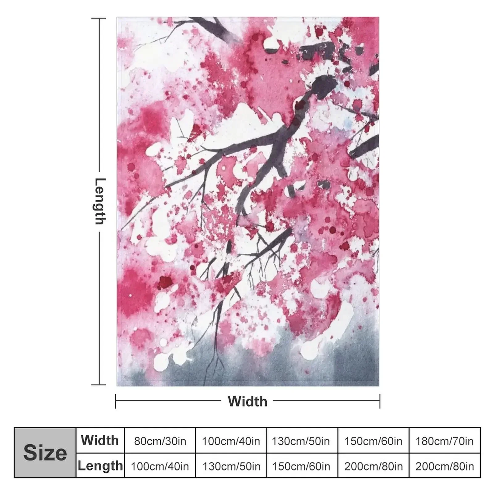 Cherry Blossoms III Throw Blanket couch cozy soft plush fuzzy picnic outdoor blanket