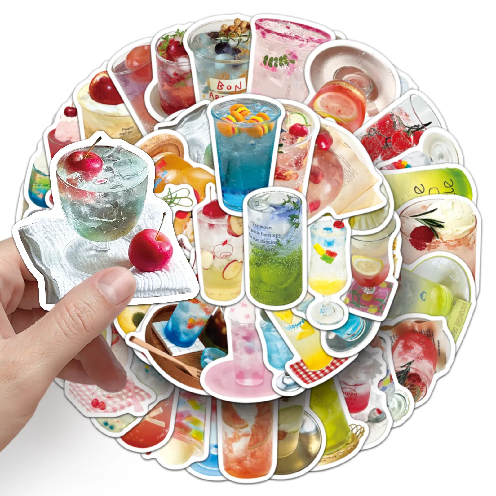 50PCS Bubble Water Graffiti Stickers Juice Drinks Decoration INS Style Decals DIY Kids Toys Laptop Guitar Car Bike Skateboard