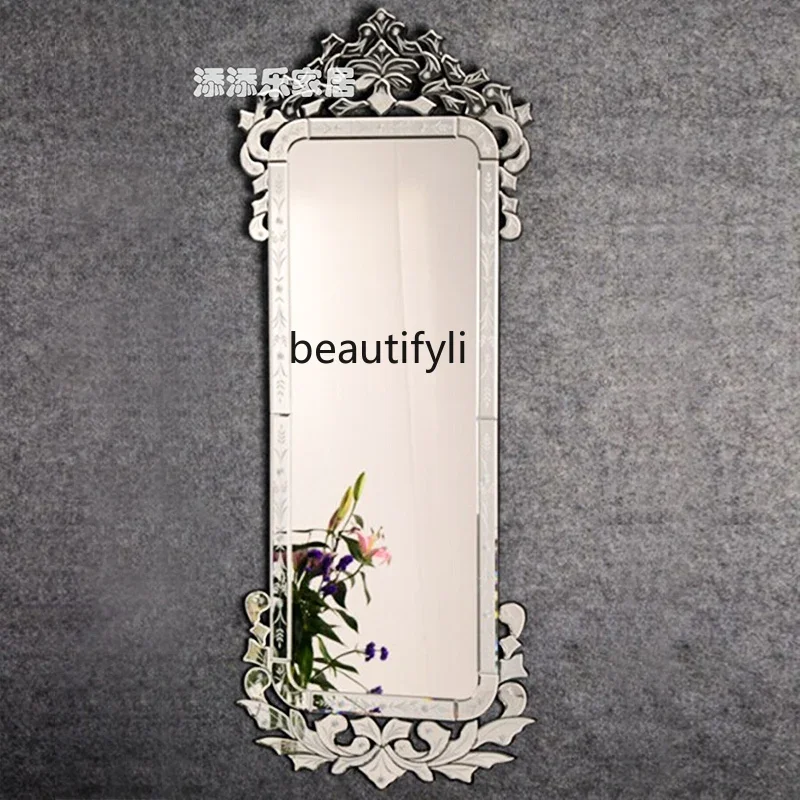 

A16 European carving, decorative mirror porch, bathroom, bathroom mirror, rectangular mirror wall hanging