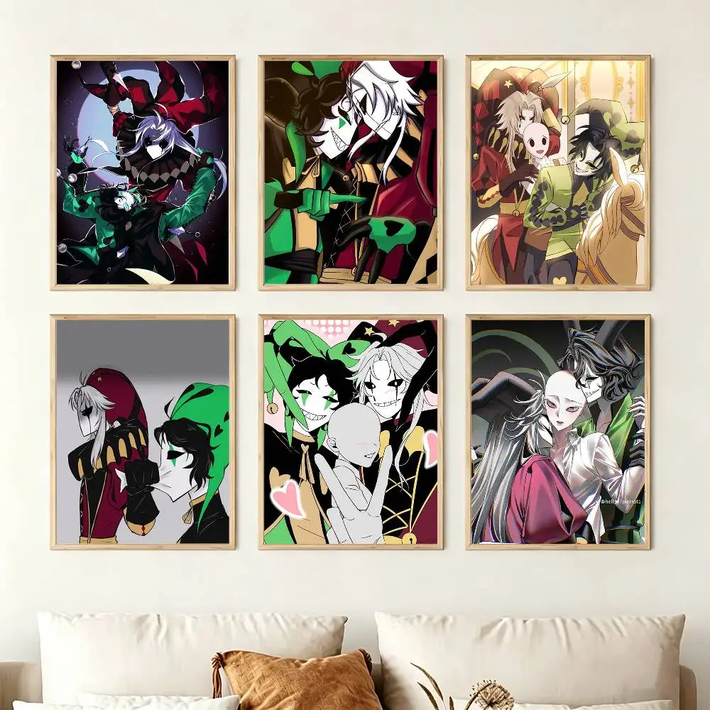 P-Pierrot and H-Harlequin Poster High Quality Dorm Living Room Aesthetic Wall Decoration Painting Stickers Gift