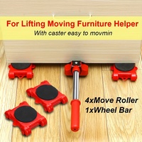 5pcs/Set Heavy Duty Furniture Lifter Mover Roller With Wheel Bar Moving Device Lifting Helper Furniture Moving Transport Tool