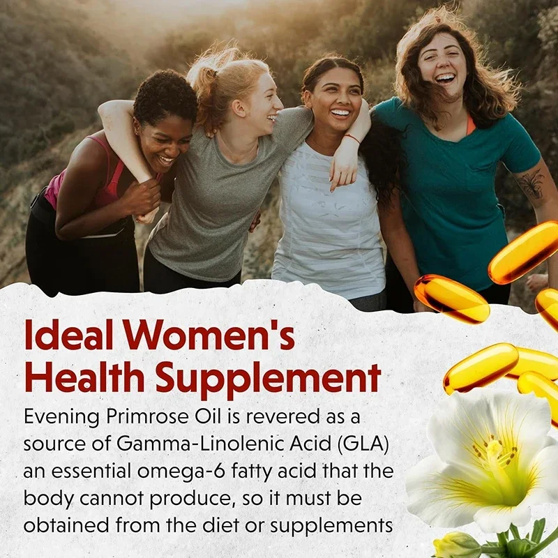 Evening Primrose Oil Promotes Women\'s Health 1000 mg Evening Primrose Oil Whitening Anti-wrinkle Anti-Aging Skin Nutritional
