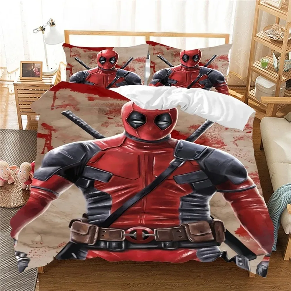 

Disney Deadpool bedding Spider Man custom bedding set Polyester quilt cover large Double Bed Duvet Cover Queen King