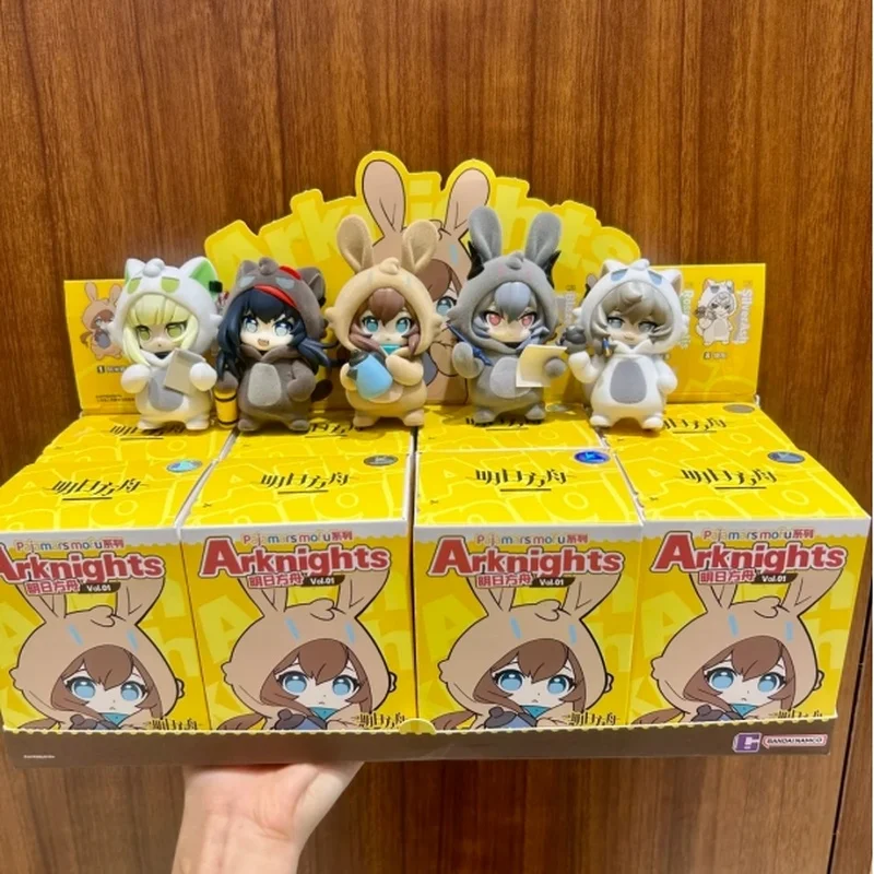 In-stock Authentic Bandai Arknights Amiya W Kelsey Chen Pajamas Mofu Pajama Doll Suit Blind Box Flocked Figure Model Toys Gifts