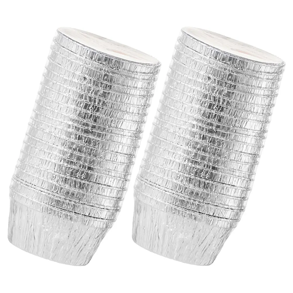 

40 Pcs Cake Molds Foil Cups Baking Disposable Tinfoil Pudding Liners Cupcake Holders Egg Tart Containers Heat