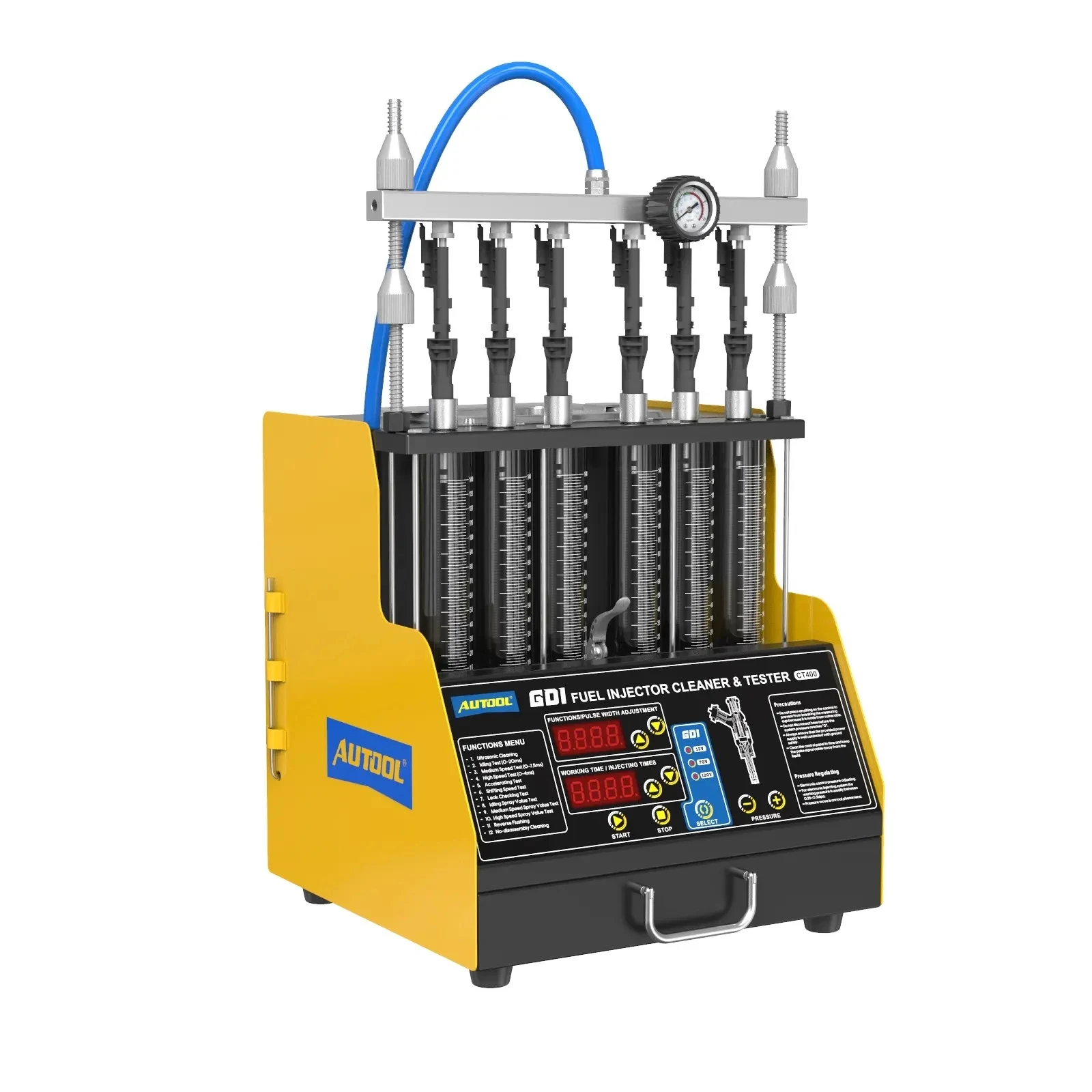 AUTOOL CT400 GDI Fuel Injector Cleaner & Tester Machine 6 Cylinders Fuel Injector Cleaner Tester for Car & Motorcycle 110V 220V
