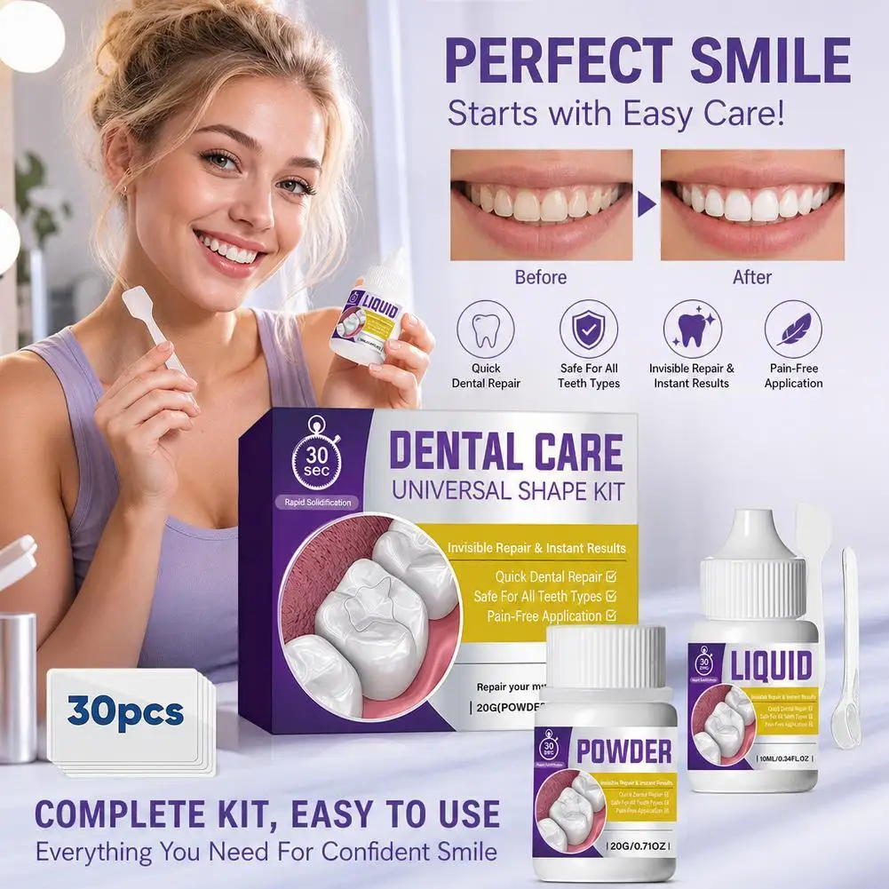 Complete Temporary Tooth Filling Kit Portable Dental Repair For Home Travel Work Meetings Emergency Daily Use Tooth Repair Kit