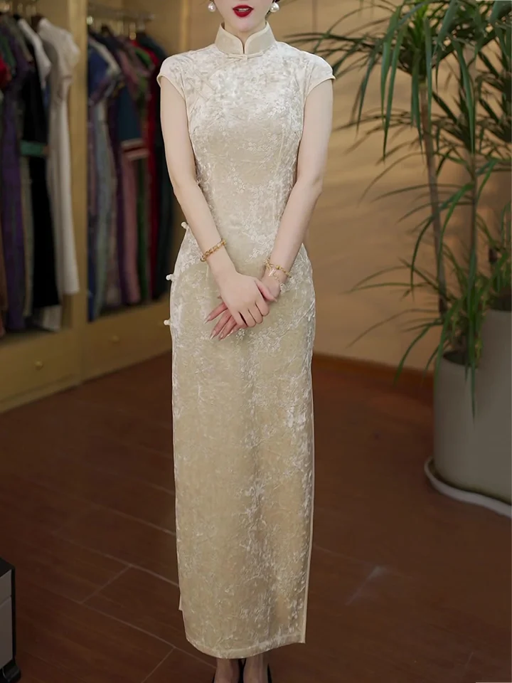 

Современное платье Ципао 2025, летнее облегающее платье Cheongsam, элегантное молодежное длинное платье Cicpao, подчеркивающее талию