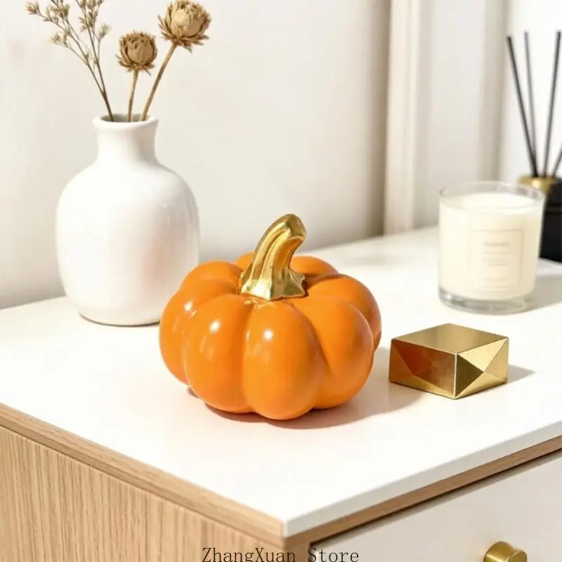 Herbstliche Tisch-Kürbisdekoration aus Kunstharz für den Ernte- und Erntedank-Partytisch 3XUF – Detail 8