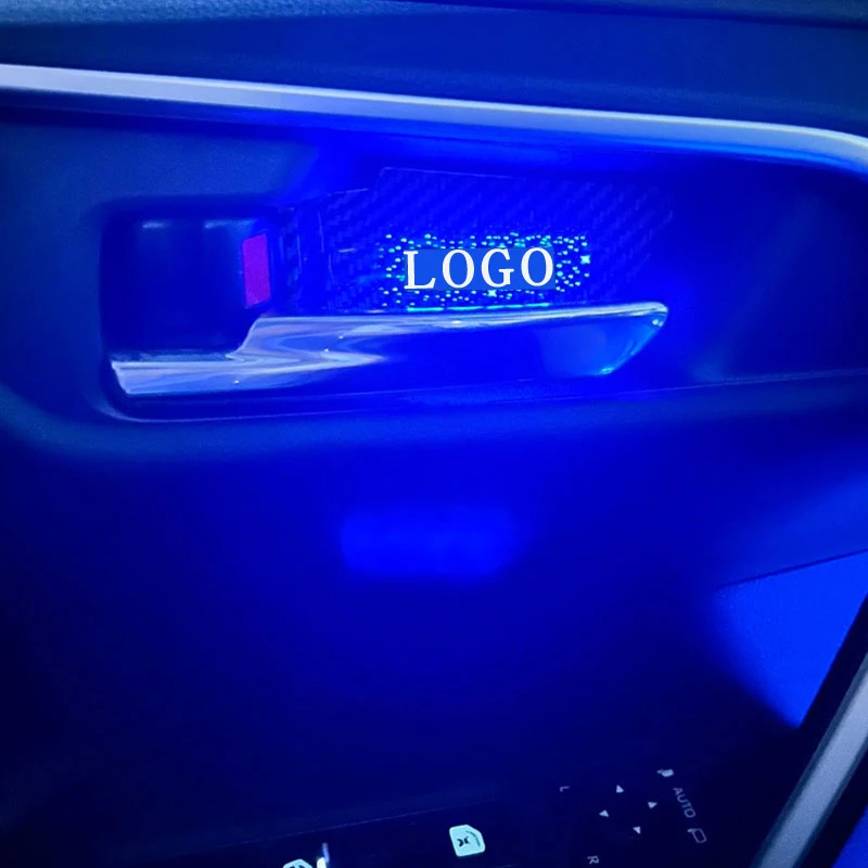 

For Toyota Highlander 2020 2021 2022 2023 Door Bowl Armrest Atmosphere Light Interior LED Blue Door Bowl Handle Frame Light 4PCS