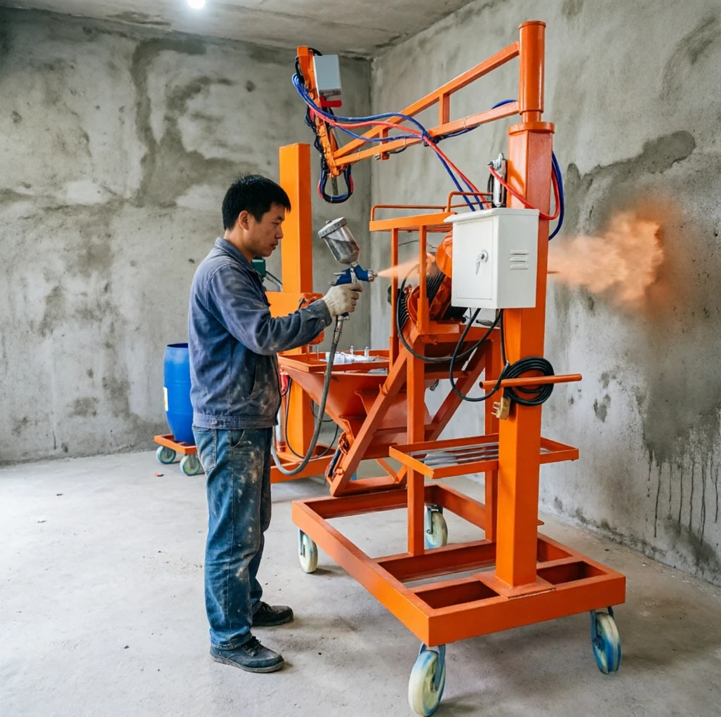 Architectural GFRC Spraying Machine Portable Mobile Base Adjustable Flow Rate Sculpture Wall Ornament Production Equipment