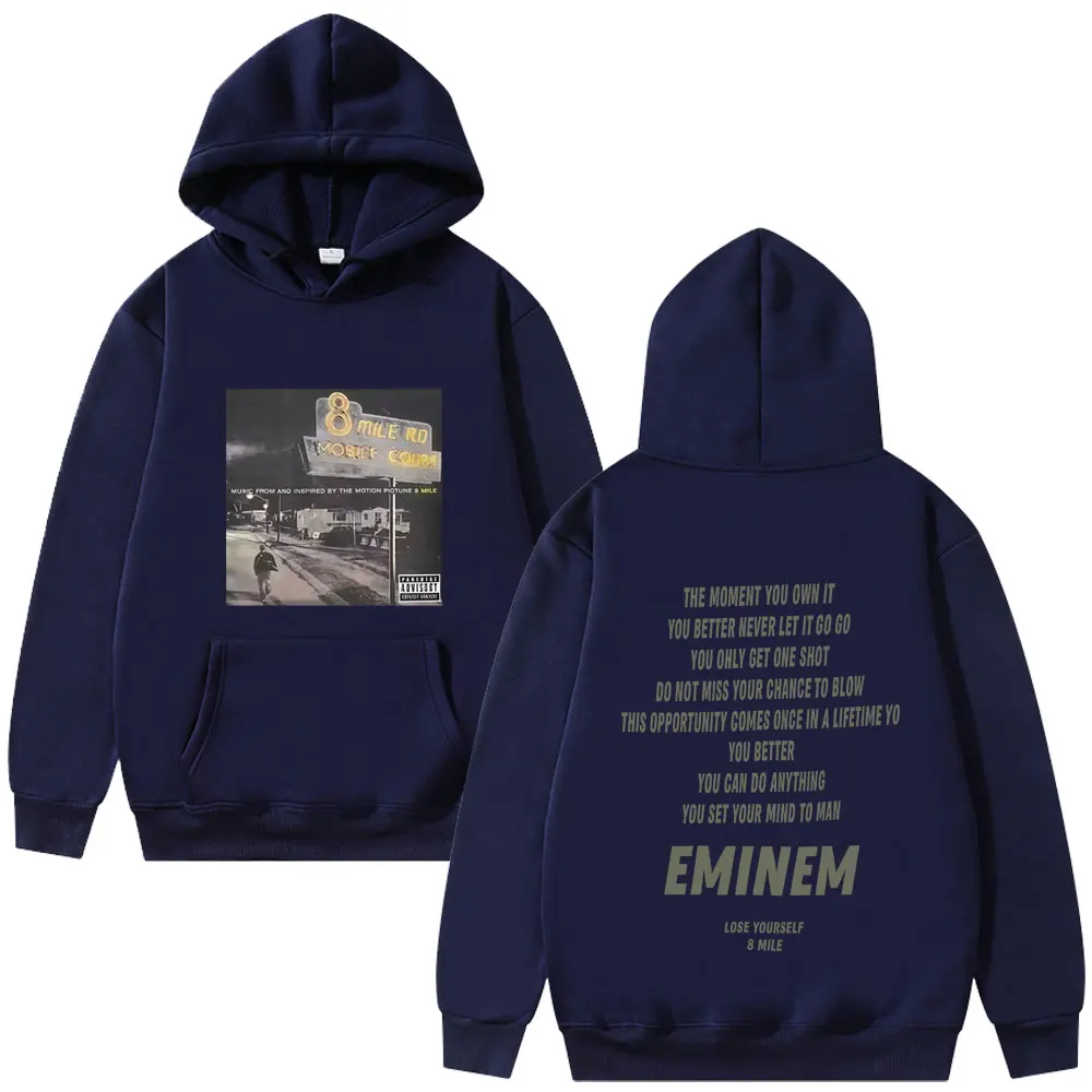 Rapper Eminem 8 Mile Graphic Hoodie Men Women Hip Hop Fashion Pop Music Streetwear Male Oversized Fleece Cotton Pullover Hoodies
