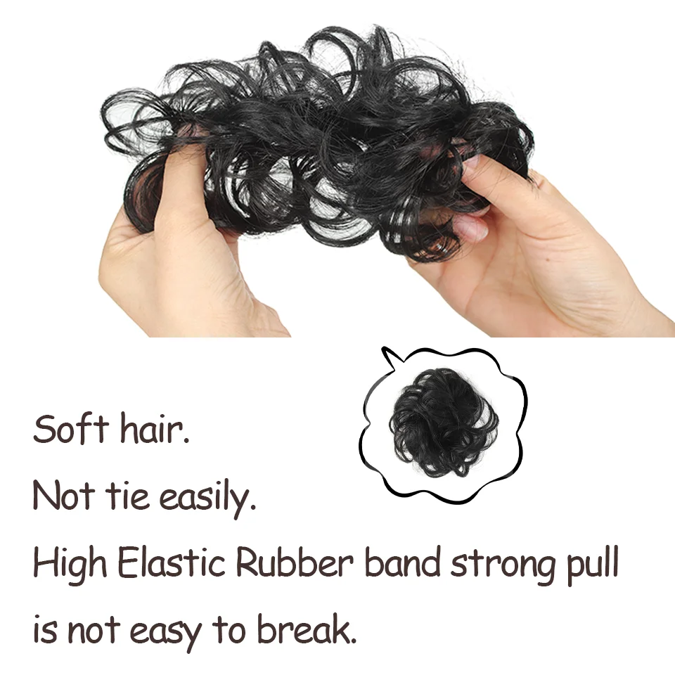 LUPU 2 PCS- Synthetic Messy Bun Hair Pieces for Women, Ponytail Extension Hair Accessory  for All People