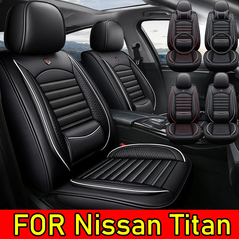 

FOR Nissan Titan Car seat cover waterproof and wear-resistant PU leather full-cover five-seat cushion protection cover