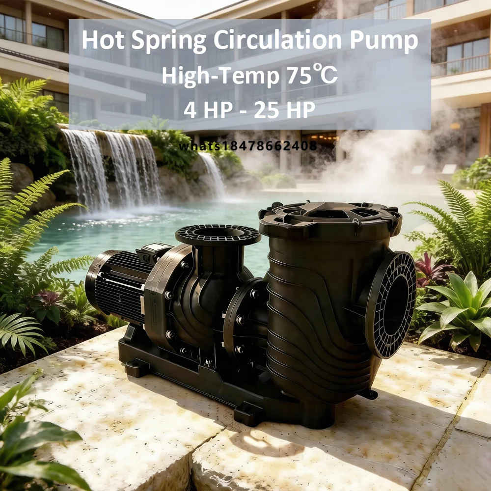 4HP to 25HP High Temperature Water Circulation Pump 75°C 0.7MPa Large Flow Hot Spring Resort Commercial Pool Bomba De Piscina