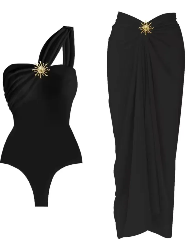 Bikini Body Bademode Frauen Mit Rock Badeanzug Sommer Neue Rüschen Splice Print Beachwear Urlaub Bikini Cover Ups Outfits