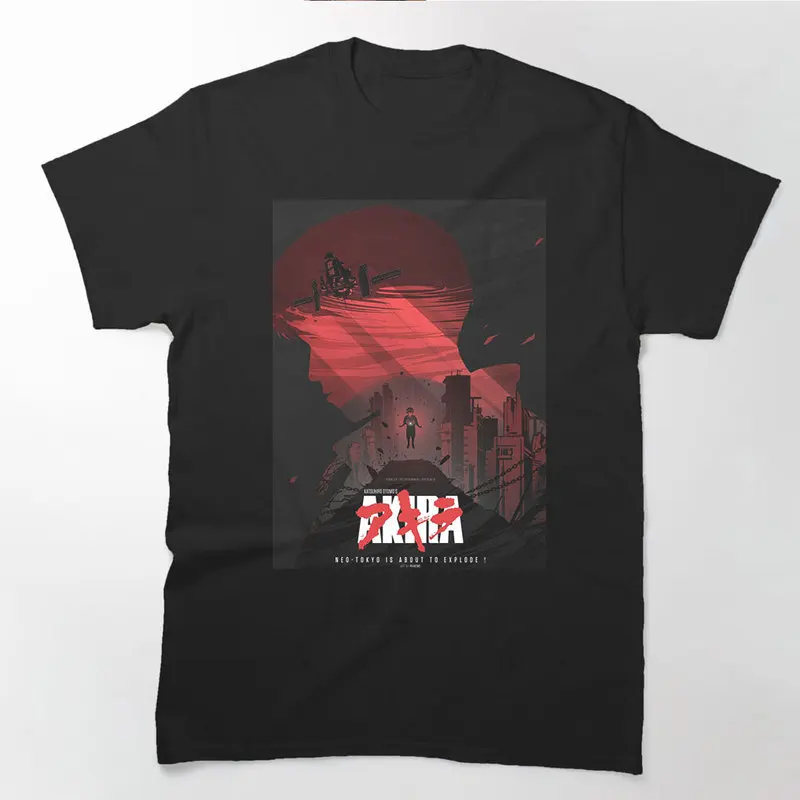 Akira Cyberpunk City Explosion Anime Gift T‑Shirt 0808 Retro Sci‑Fi Manga Graphic Tee Shotaro Kaneda Neo‑Tokyo Unisex Streetwear
