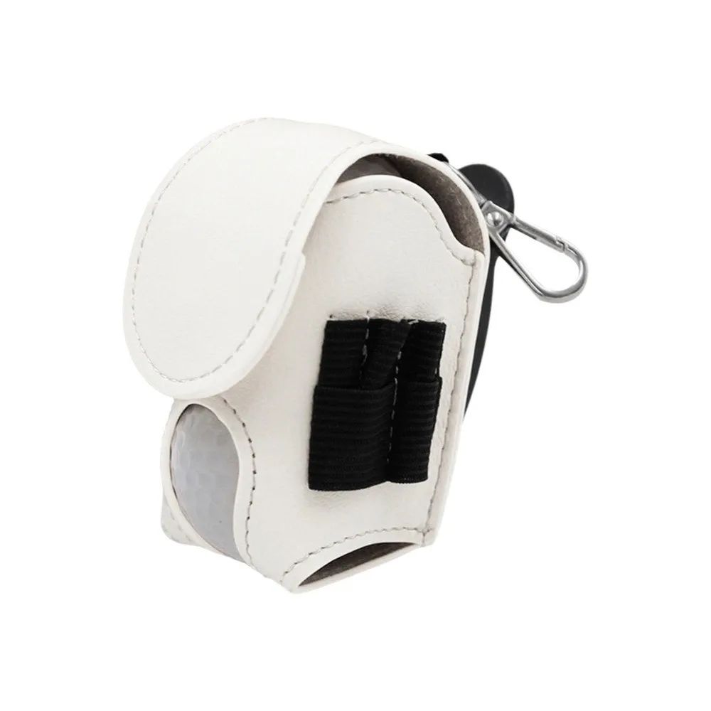 

Portable Golf Ball Pouch PU Leather Waterproof Golf Waist Holder Bag Lightweight Metal Buckle Golf Tee Set Bag Golf Accessories