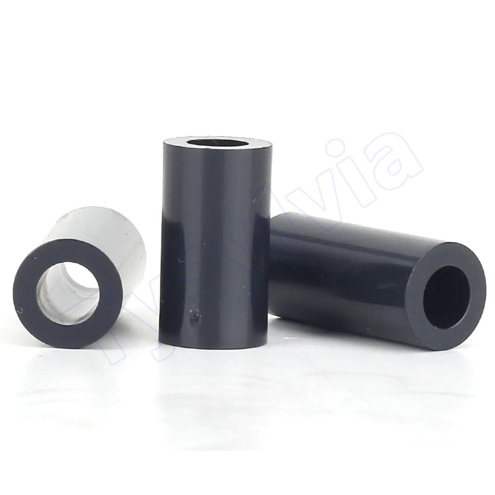 M5.2 to M12.2 ABS Isolation Column Insulation Post Straight Nylon Sleeve Round Hole Washer Plastic Pillar Spacer Black
