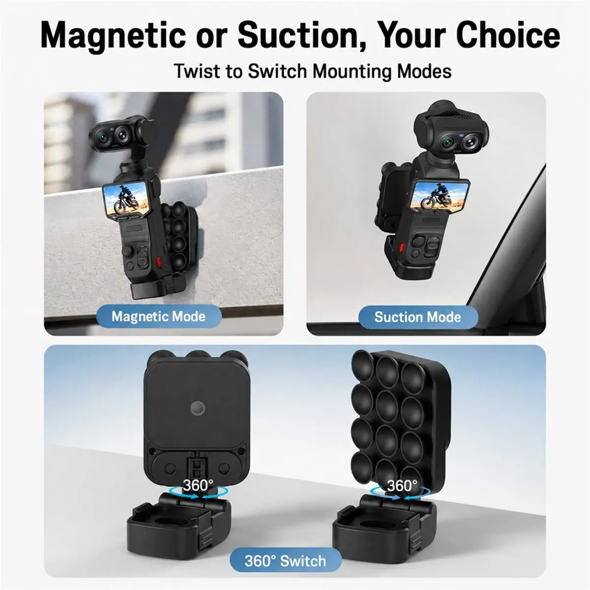 Magnetic Mount Bracket for Luna Pro/Ultra N52 Magnet 180° Adjustable Quick Release 1/4