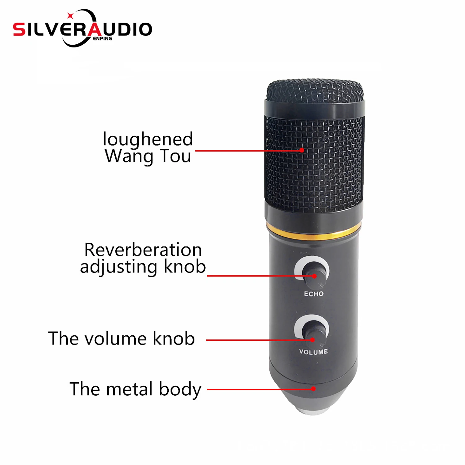 GAM-100PL BM800 ميكروفون مكثف USB ميكروفون تسجيل الكمبيوتر مع ترايبود #4