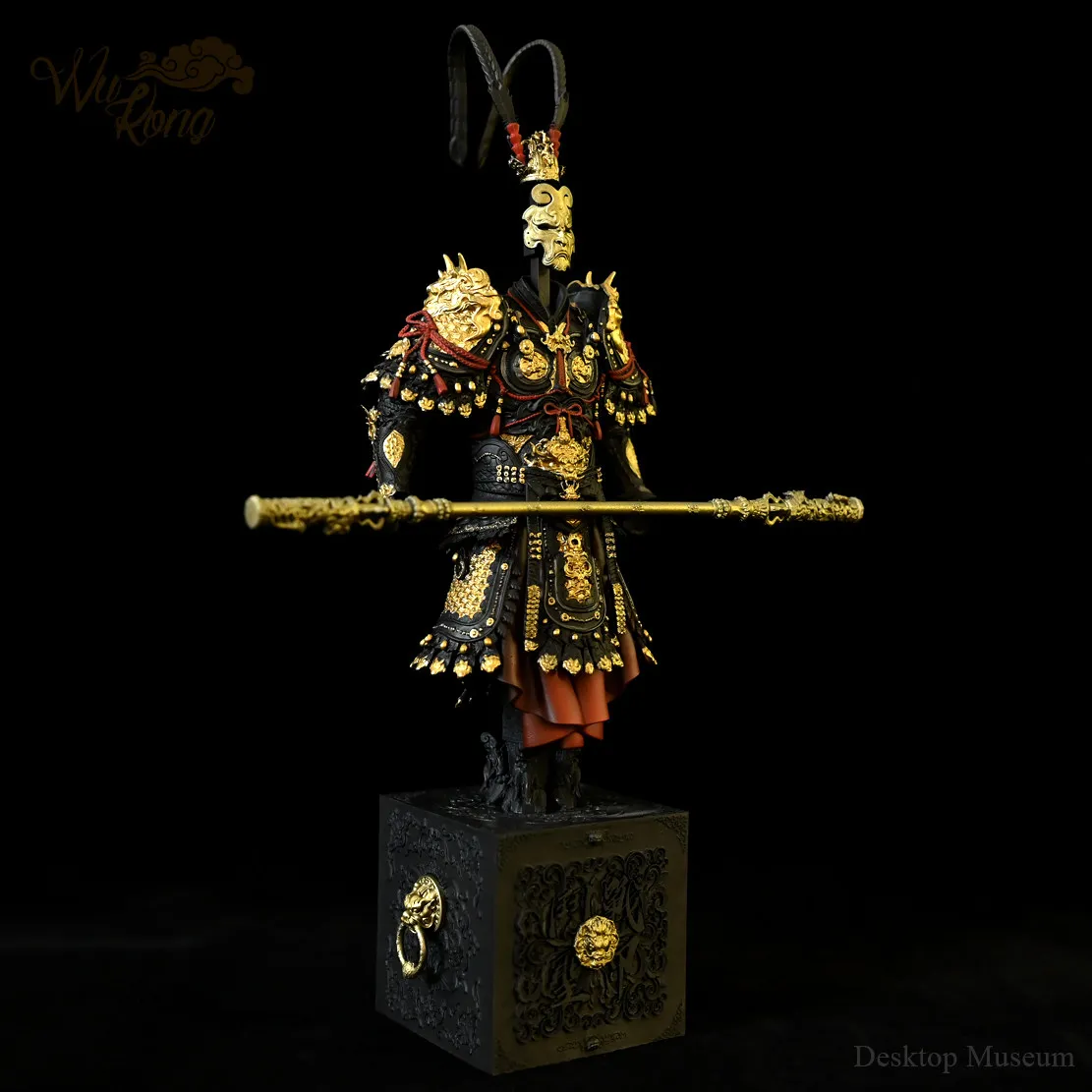 265mm Monkey King Armor Statue Epoxy Resin Handmade Hand-Painted Desktop Decor Figurine Ornament - view 3