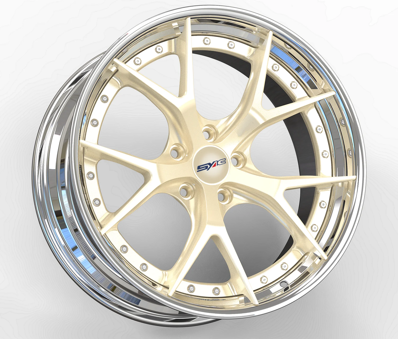 SYAC 2-piece 18-24 Inch Forging Wheel Customization 5*112 5*120 5*114.3 Alloy Wheels For Passenger Car/ Racing Car/ Sports Car